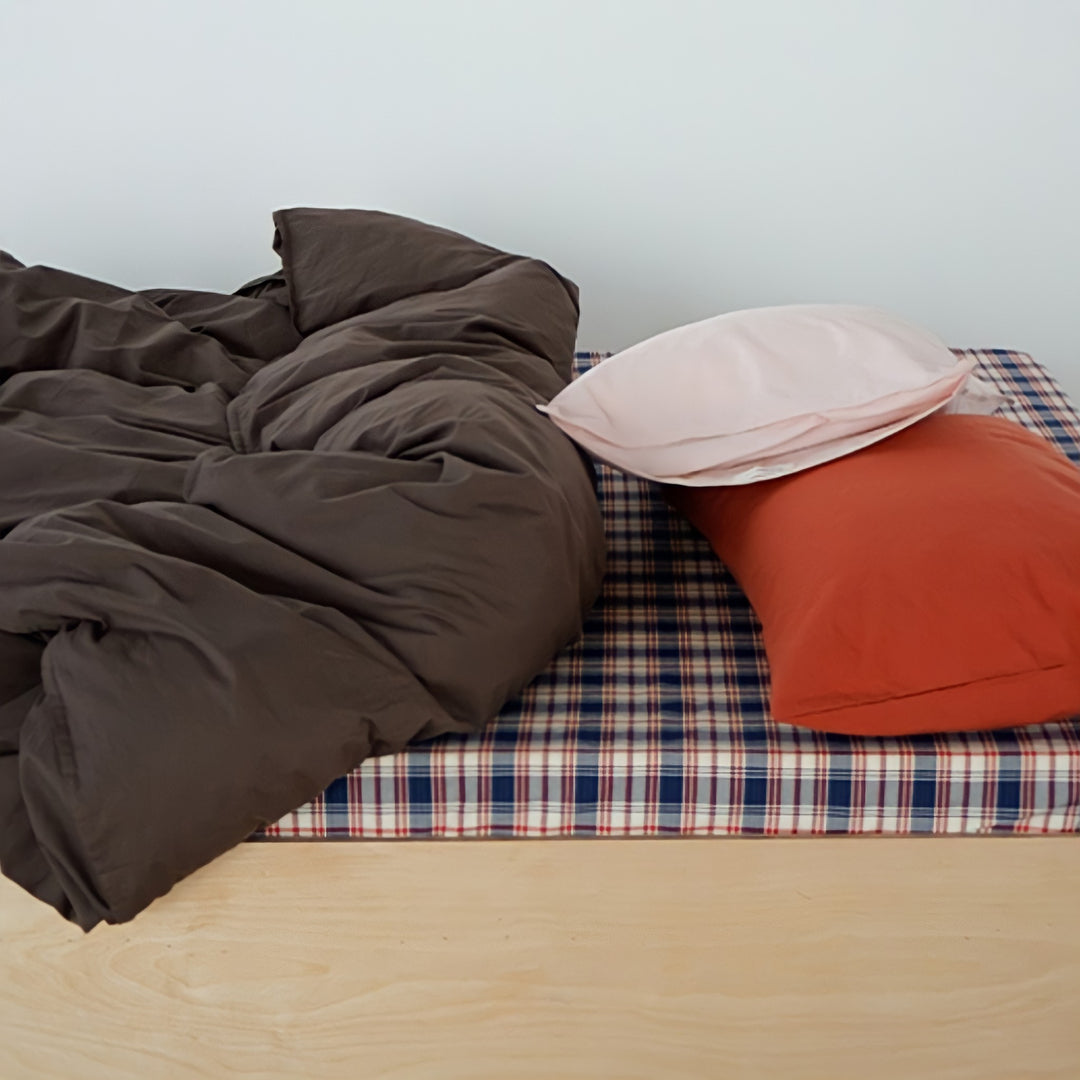 Pure cotton nuance pastel duvet cover, brown