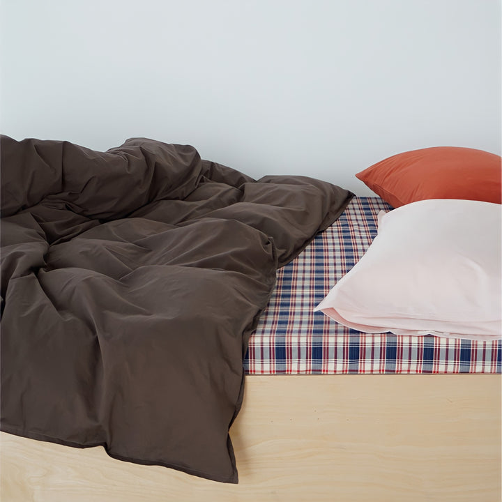 Pure cotton nuance pastel duvet cover, brown