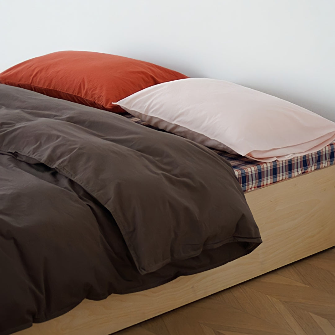 Pure cotton nuance pastel duvet cover, brown