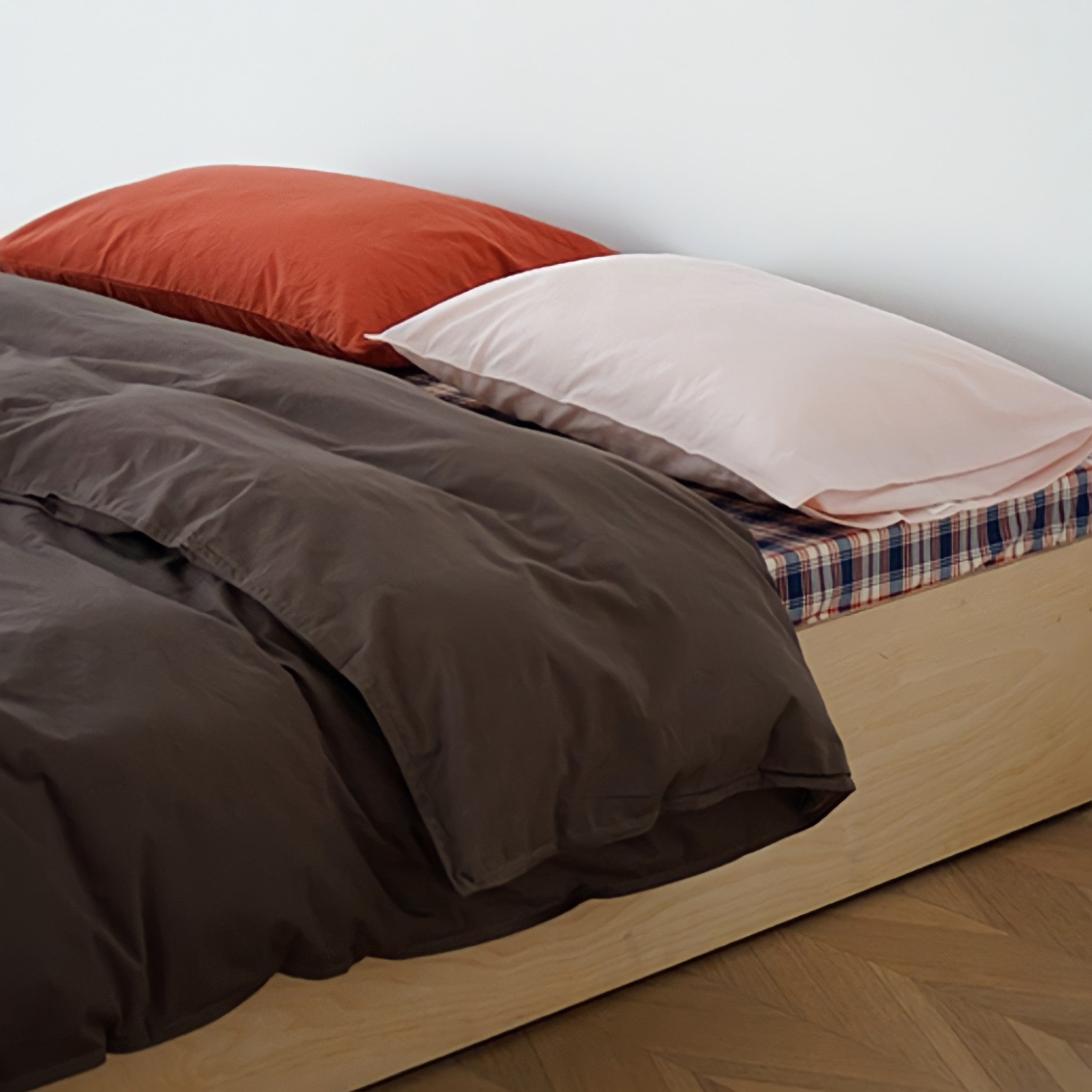 ピュアコットンニュアンスパステル布団カバー ブラウン