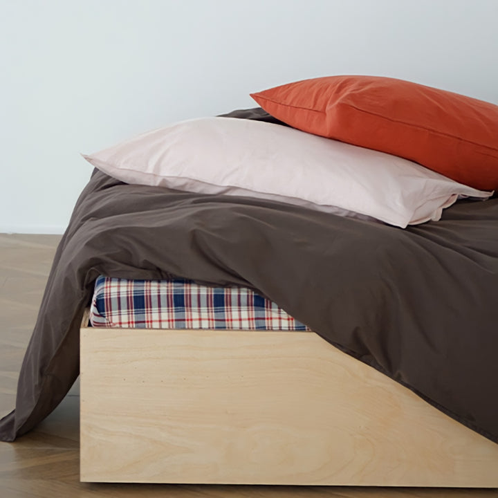 Pure cotton nuance pastel duvet cover, brown