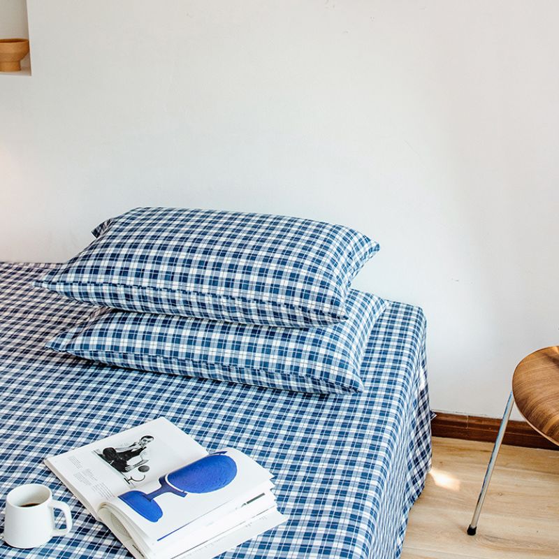 シンプルチェック柄コットン枕カバー2枚セット kocol