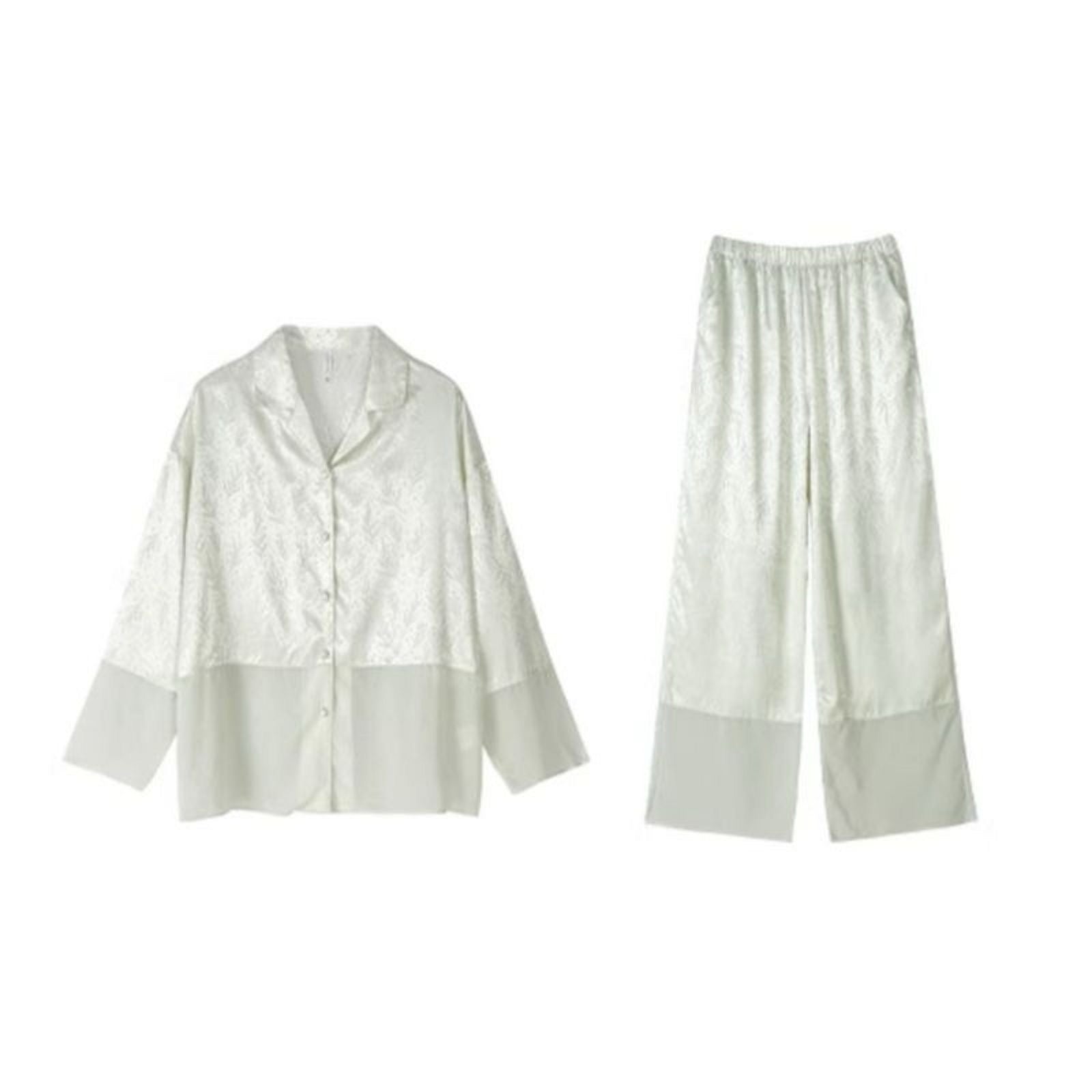 シースルー切り替え長袖てろてろパジャマ kocol