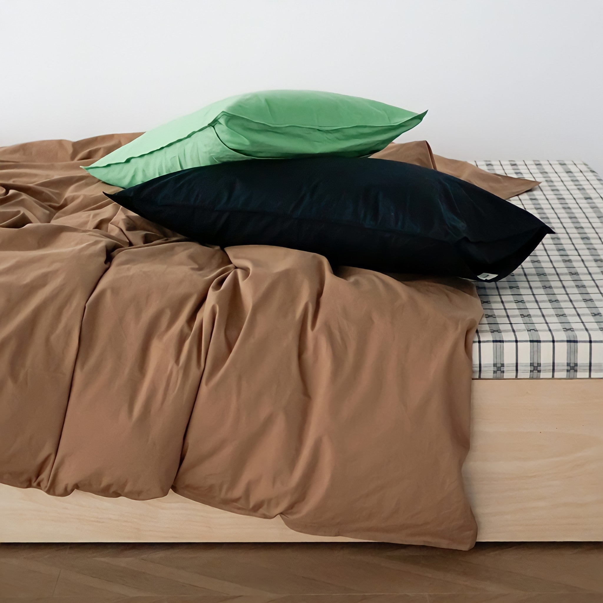Pure cotton nuance pastel duvet cover, coffee
