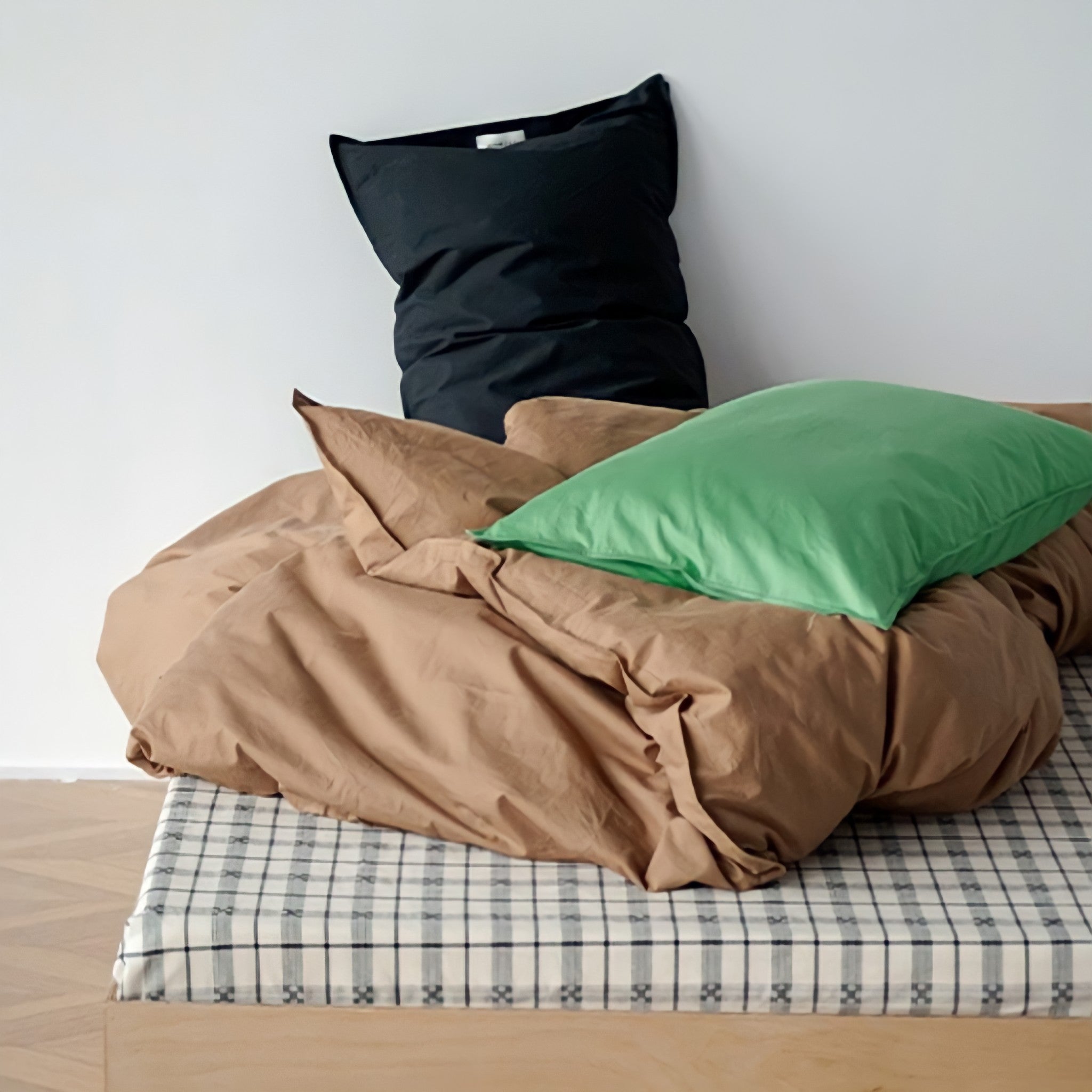 Pure cotton nuance pastel duvet cover, coffee