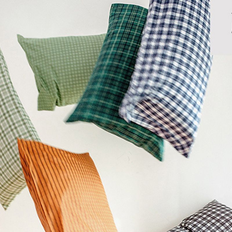 シンプルチェック柄コットン枕カバー2枚セット kocol