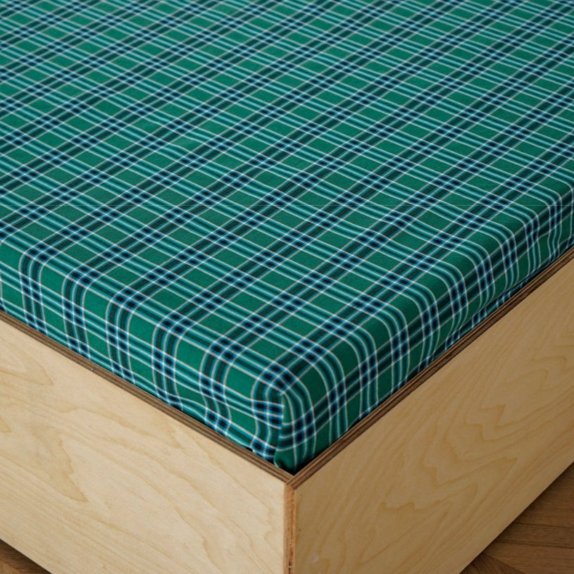 Pure Cotton Plaid Box Sheet Emerald Green