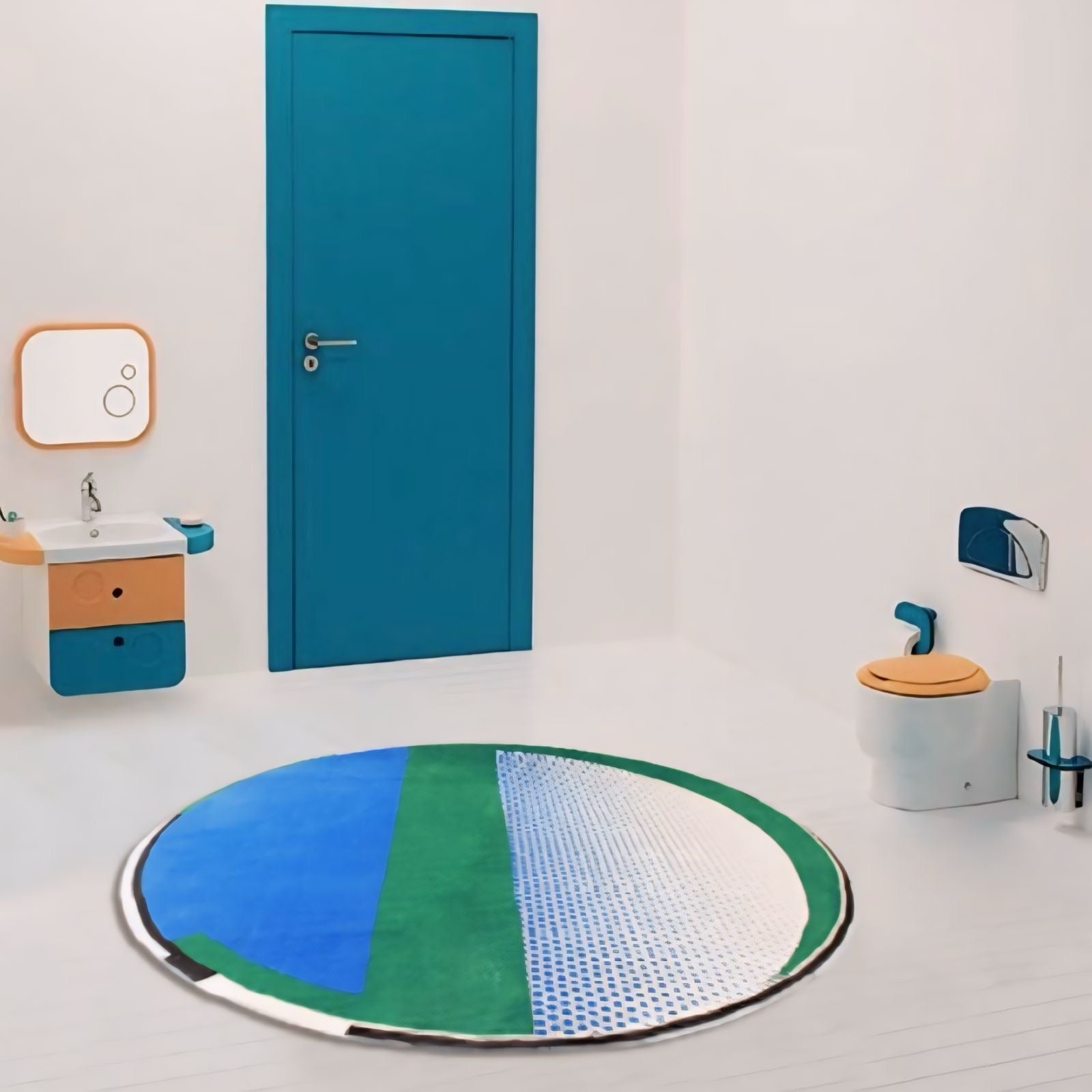 グリーンラウンドカーペット kocol