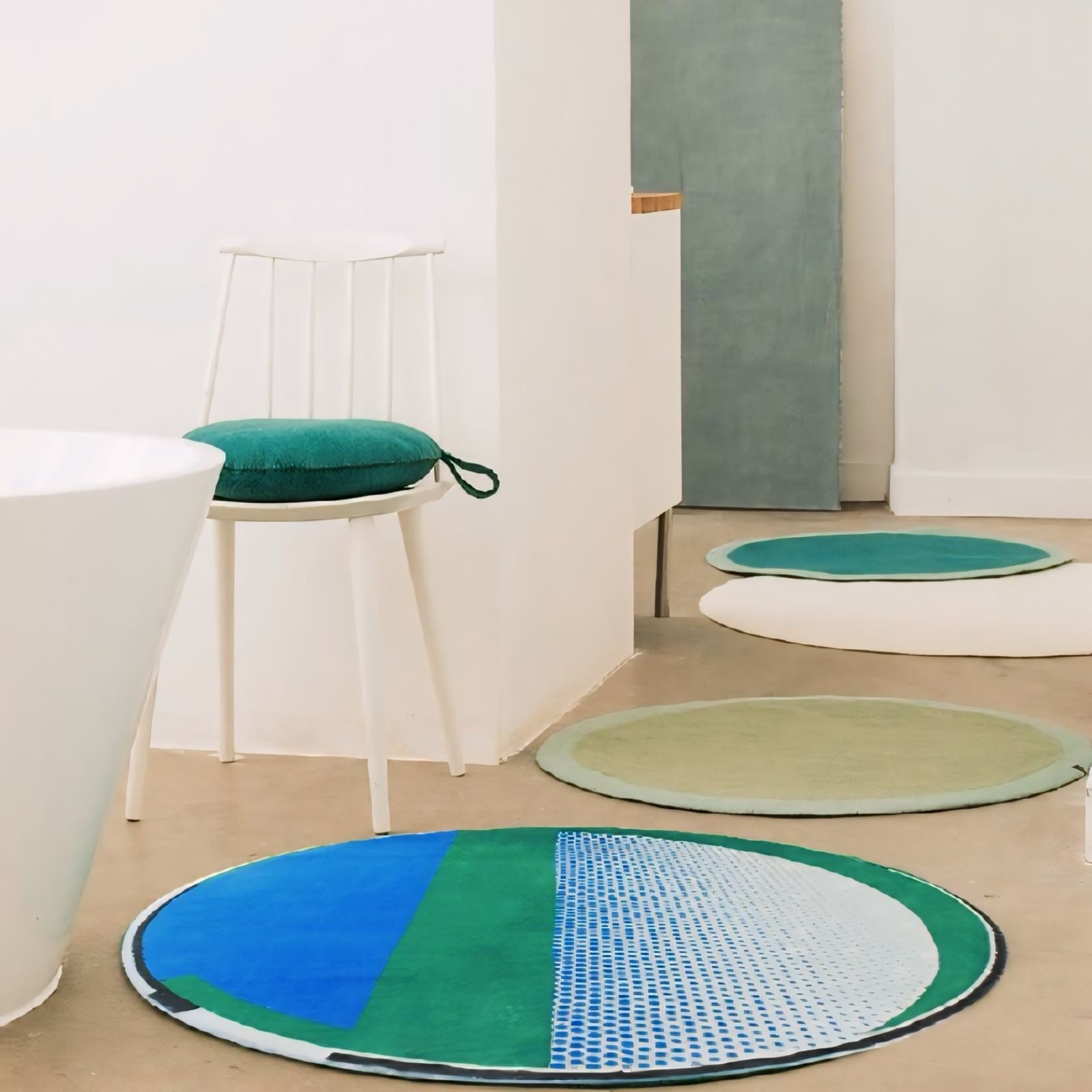 グリーンラウンドカーペット kocol