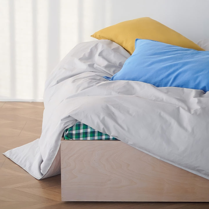 Pure cotton nuance pastel duvet cover, grey