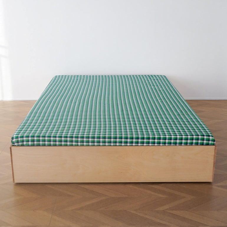 Pure Cotton Checkered Fitted Sheet - Green