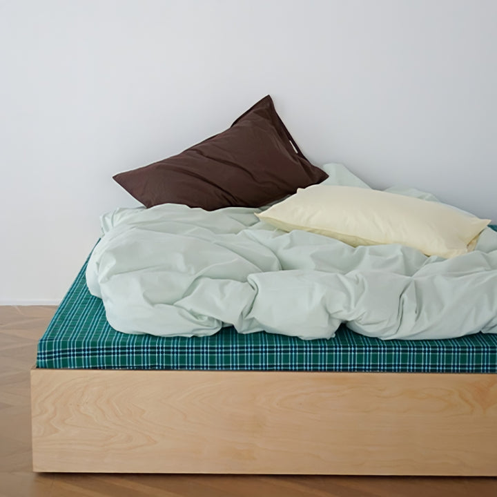 ピュアコットンニュアンスパステル布団カバー グリーン