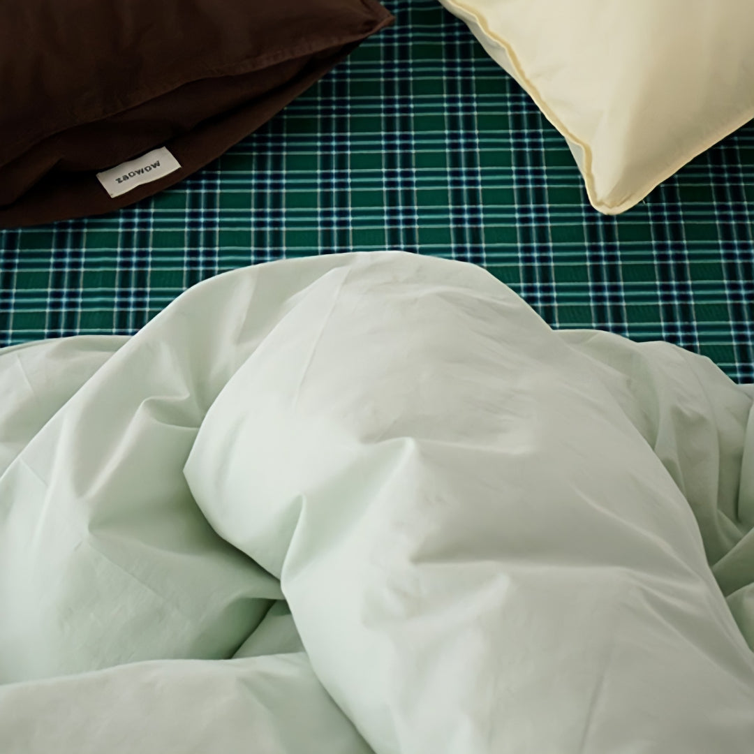 ピュアコットンニュアンスパステル布団カバー グリーン