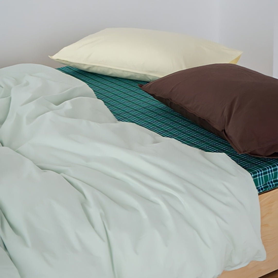 ピュアコットンニュアンスパステル布団カバー グリーン