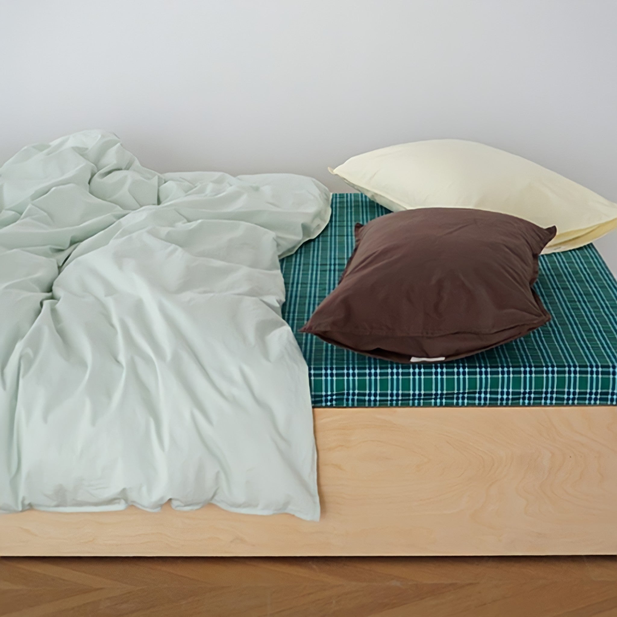 ピュアコットンニュアンスパステル布団カバー グリーン