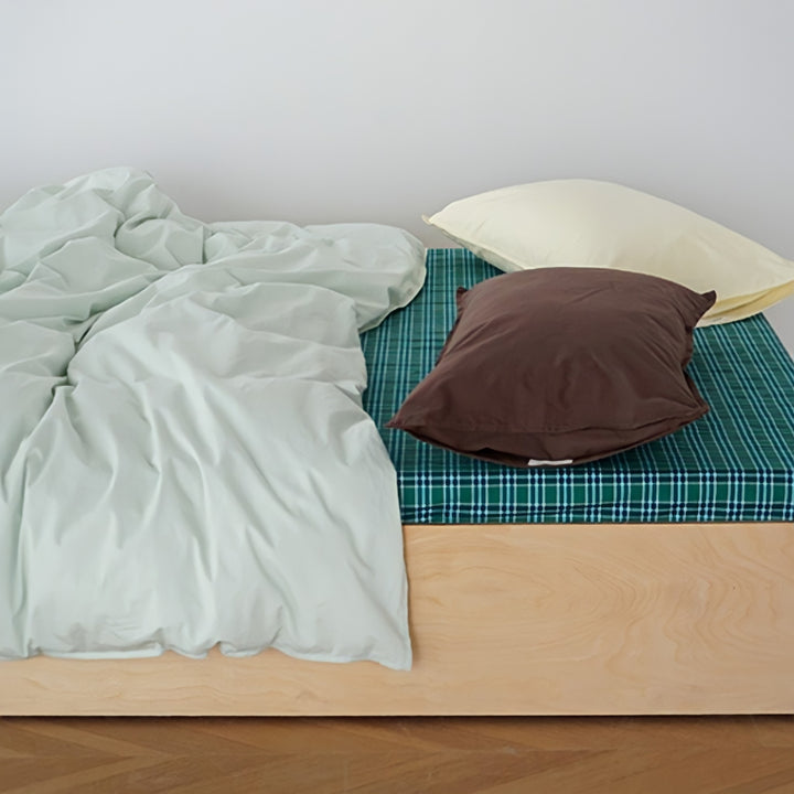 ピュアコットンニュアンスパステル布団カバー グリーン