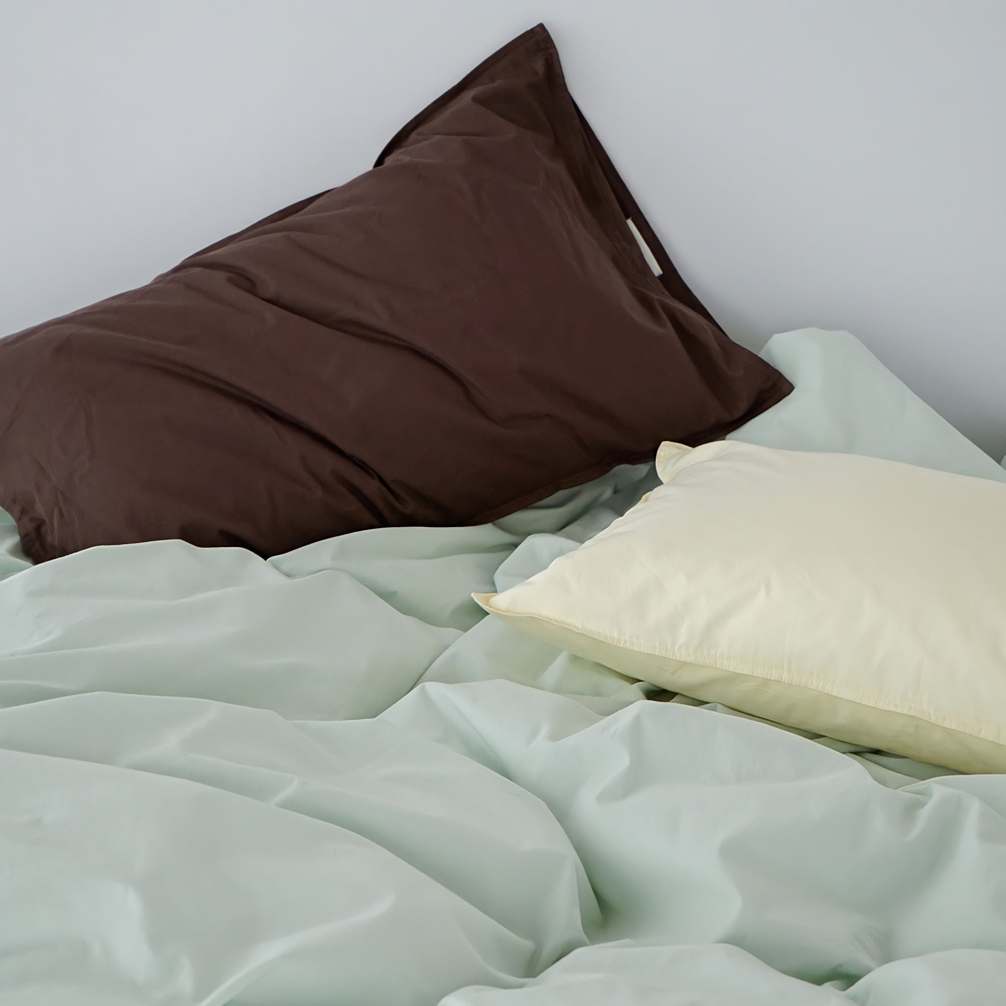 ピュアコットンニュアンスパステル布団カバー グリーン