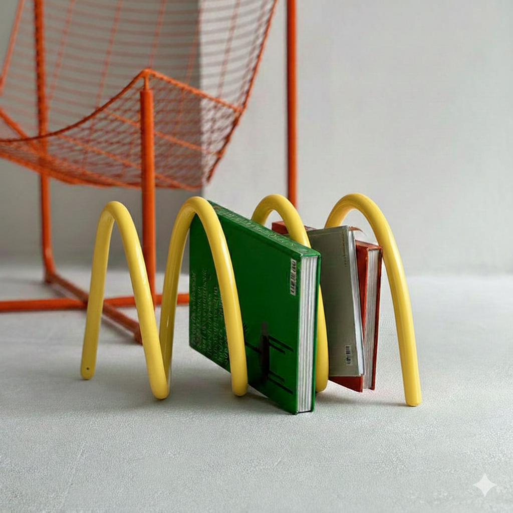 スパイラルアーチチューブブックスタンド