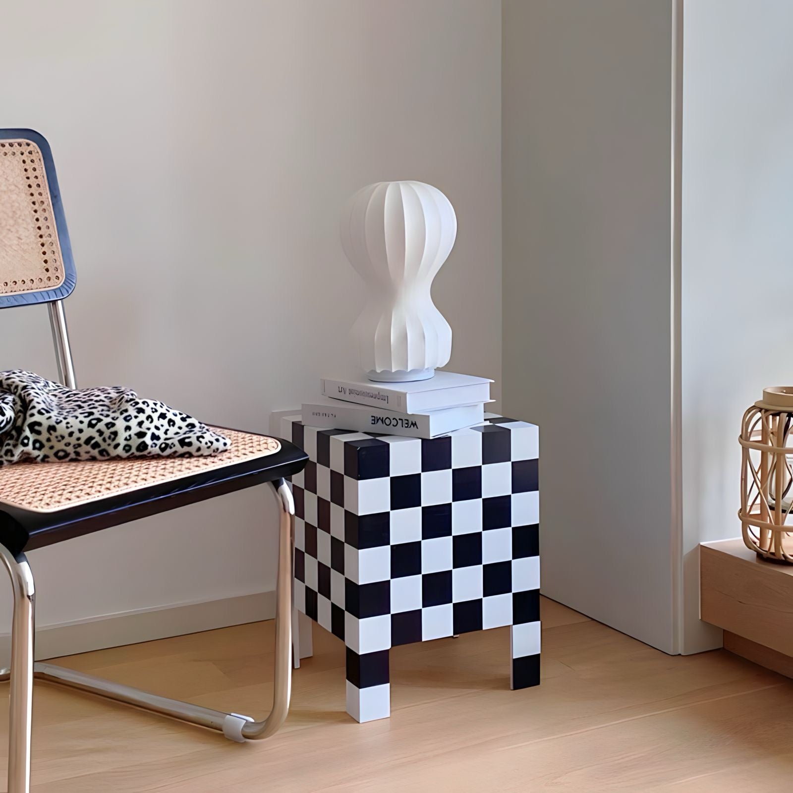 チェッカーボード柄サイドテーブル kocol