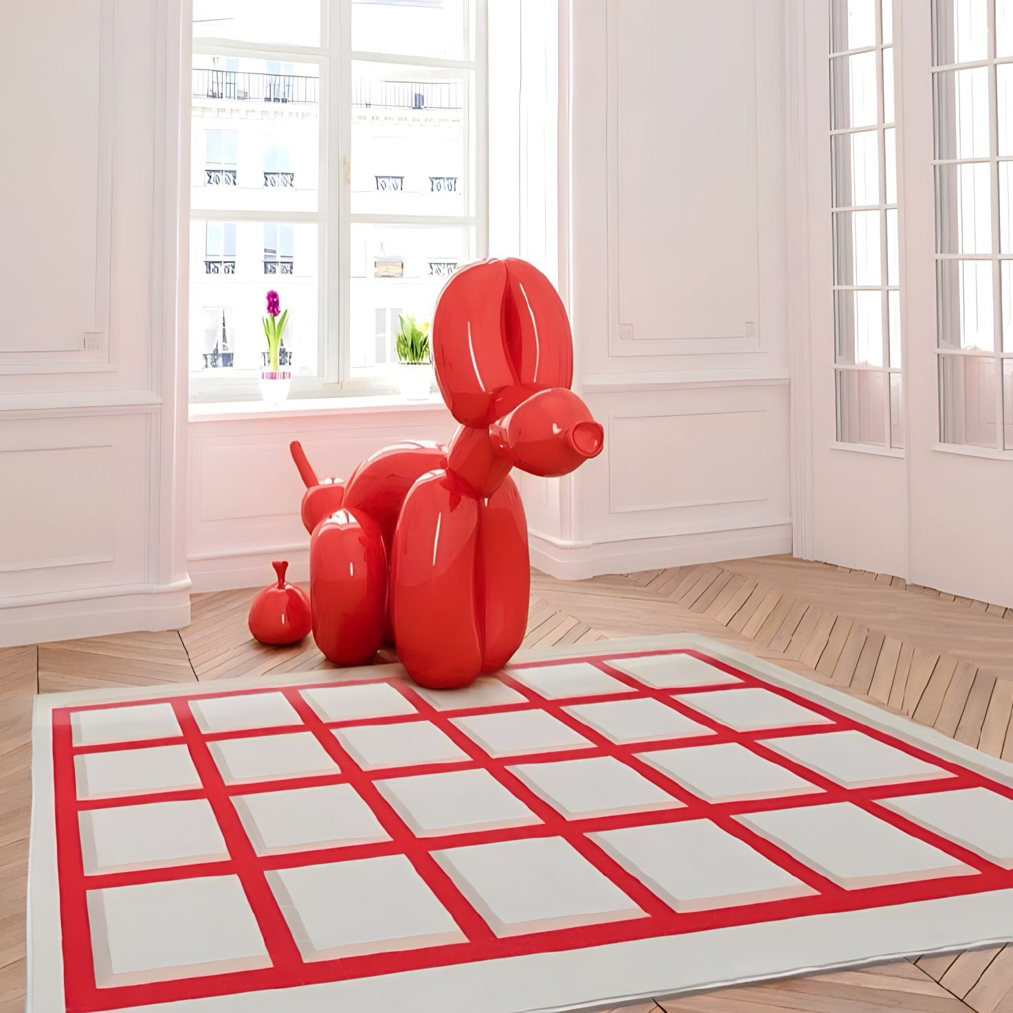 レッドチェックカーペット kocol