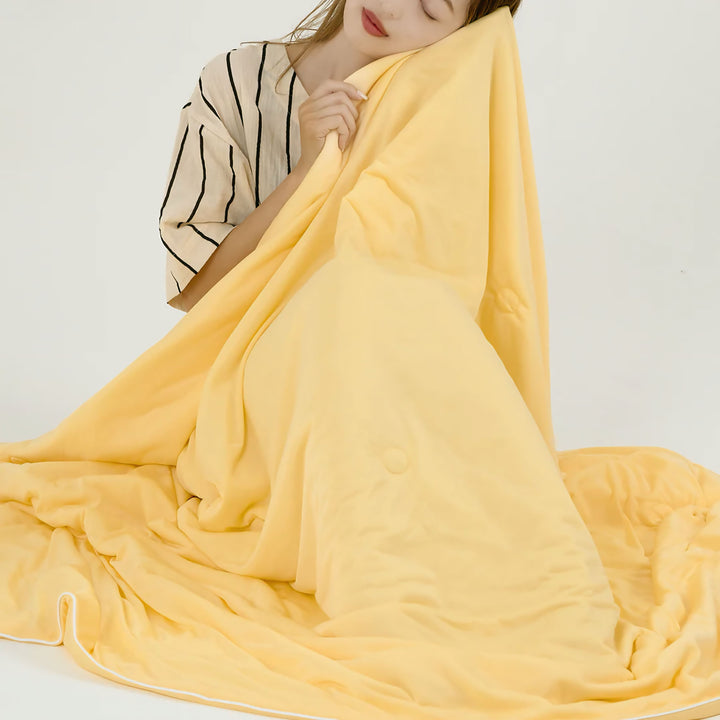 Colorful W-Color Antibacterial Cooling Blanket, Lemon