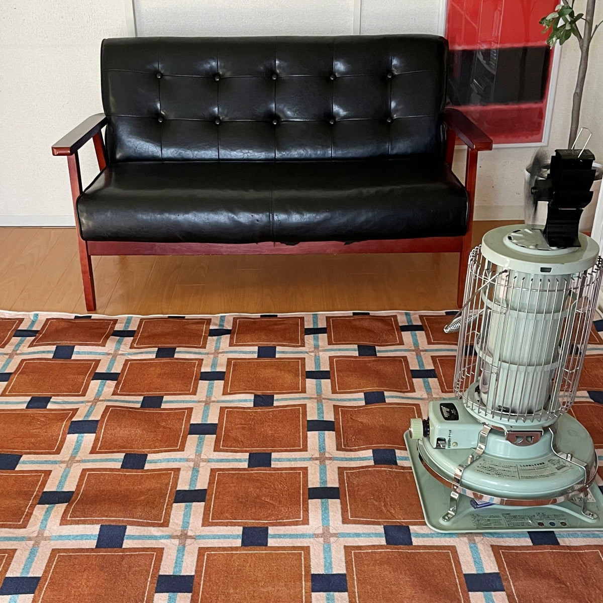 Retro Pattern Block Check Rug Carpet