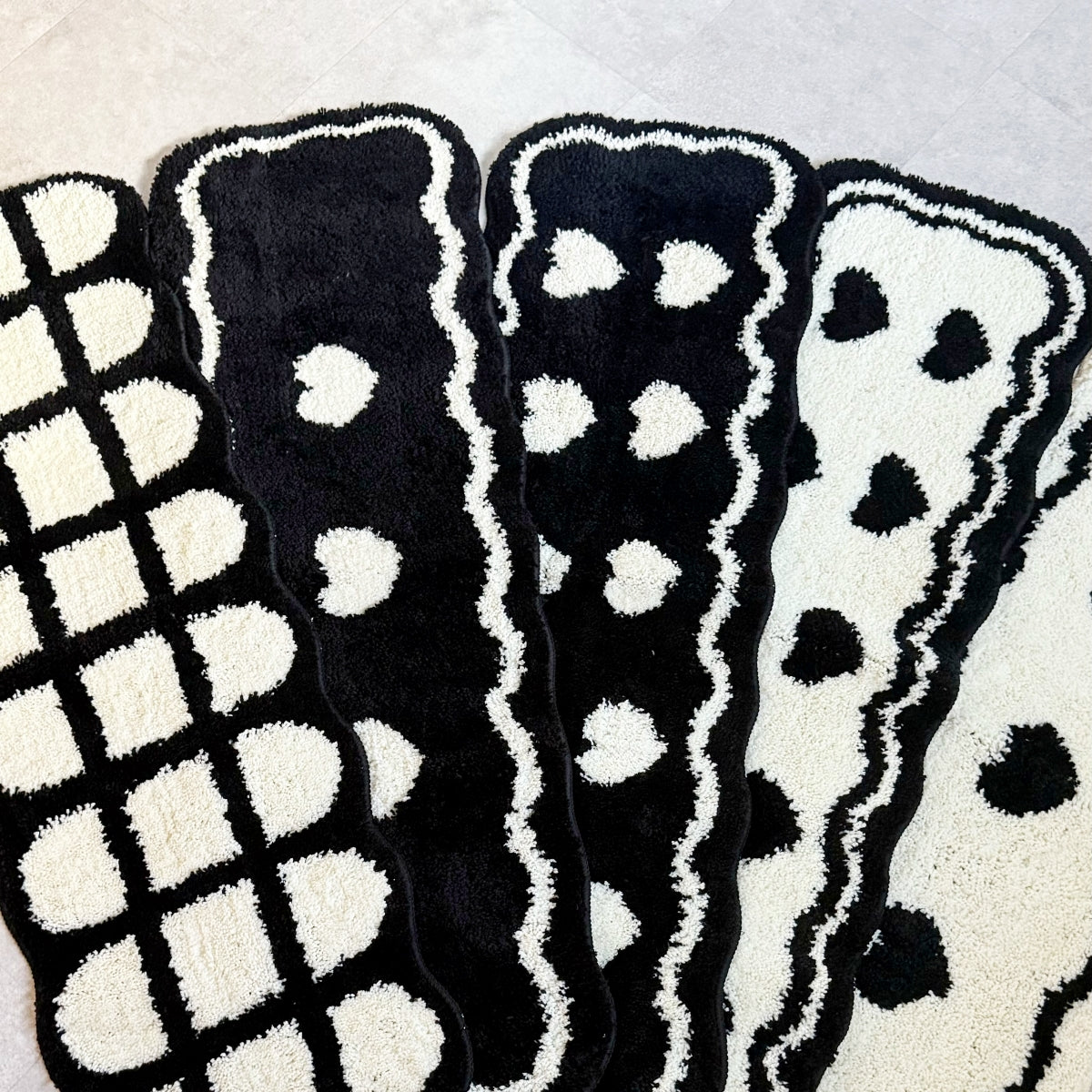 Black and white long rug