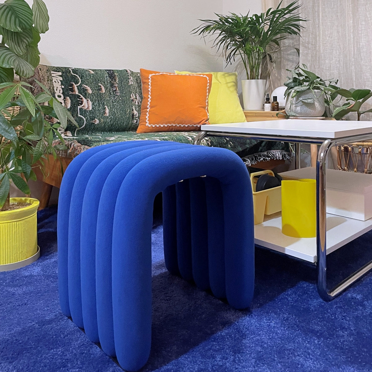 カラフル ベルベッド アーチ型 スツール オットマン kocol