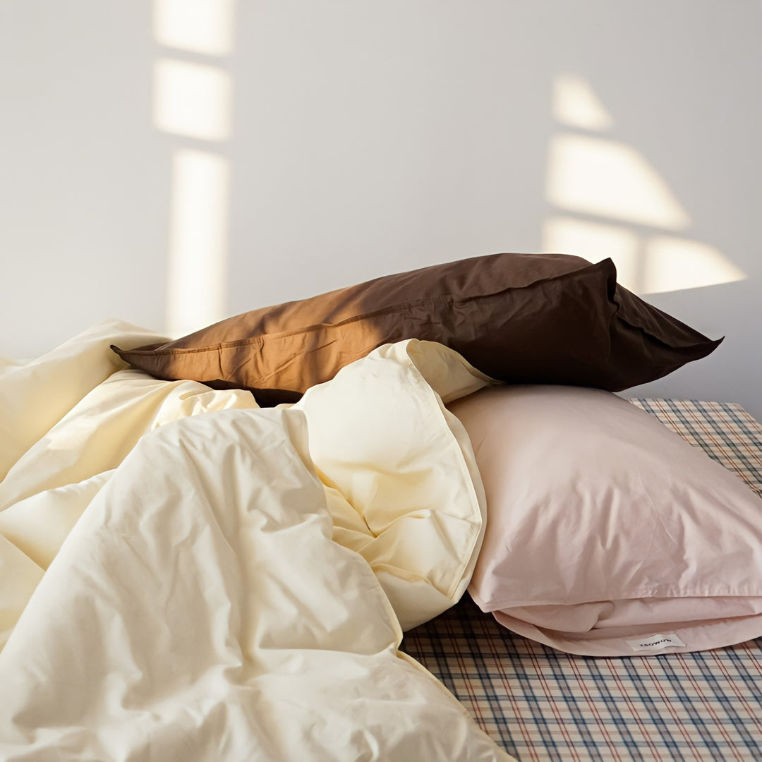 Pure cotton nuance pastel duvet cover, ivory