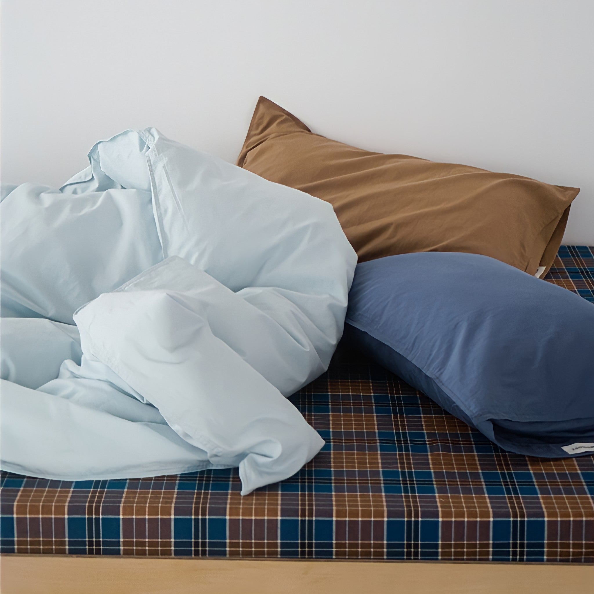 ピュアコットンニュアンスパステル布団カバー ライトブルー