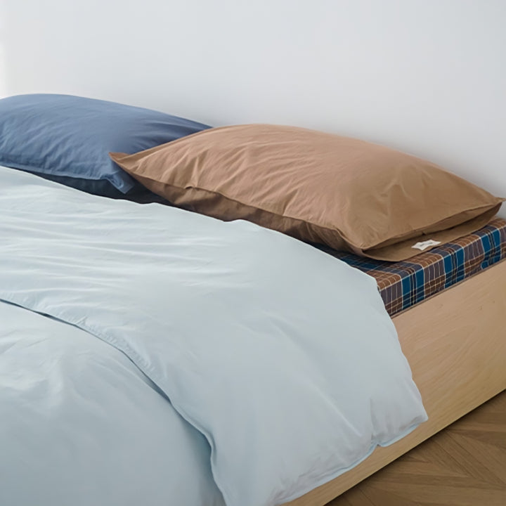 ピュアコットンニュアンスパステル布団カバー ライトブルー