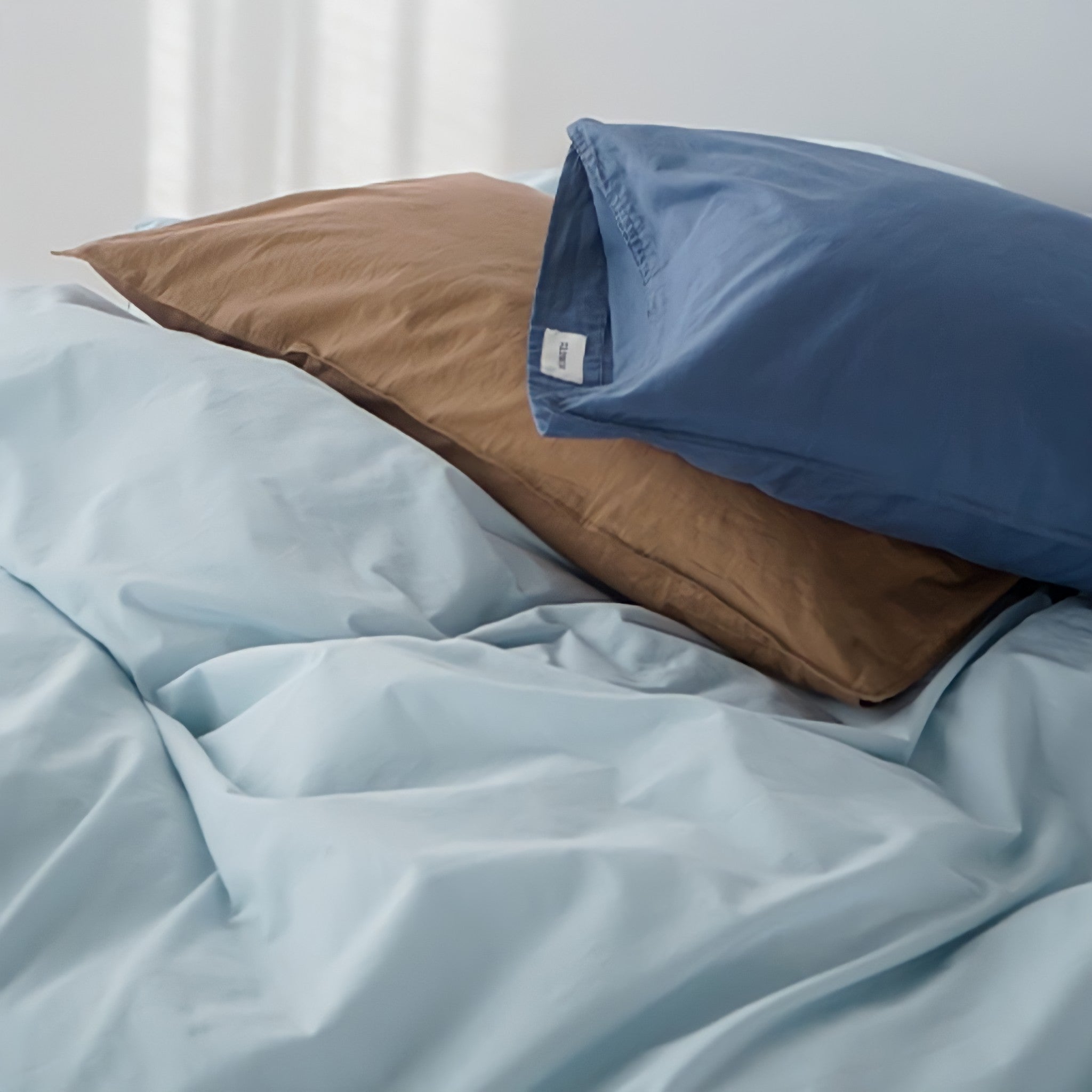 ピュアコットンニュアンスパステル布団カバー ライトブルー