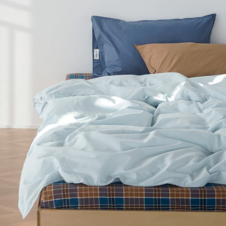 ピュアコットンニュアンスパステル布団カバー ライトブルー