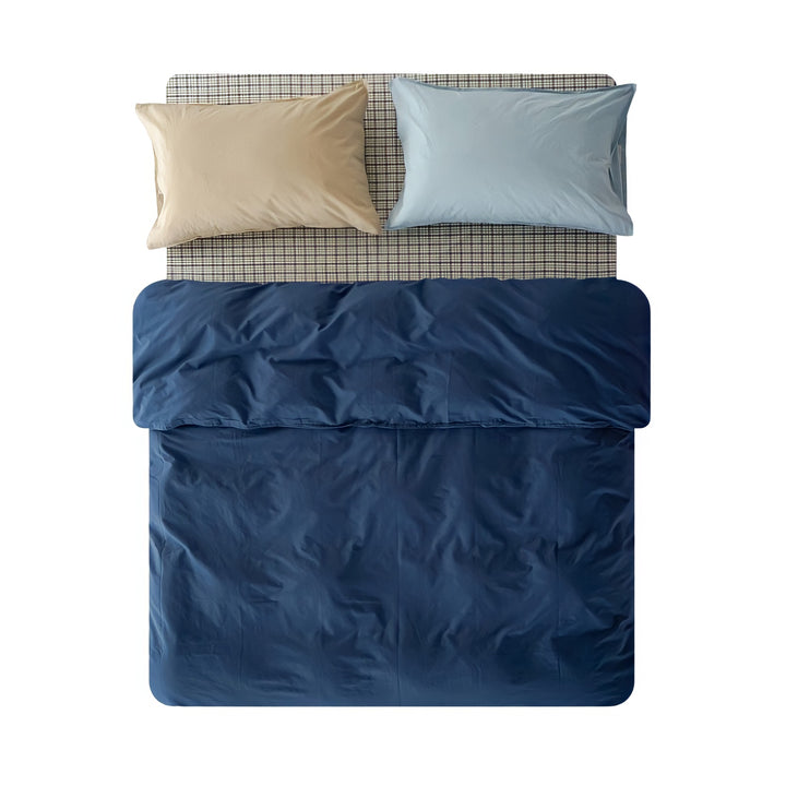 ピュアコットンニュアンスパステル布団カバー ネイビー
