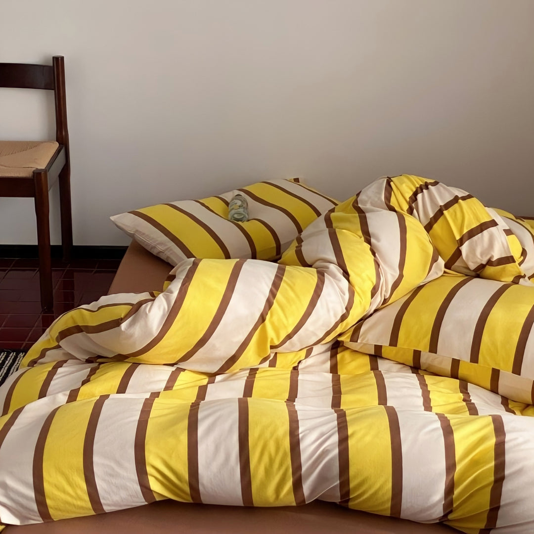Vivid Multi-Border Bedding Set, Yellow
