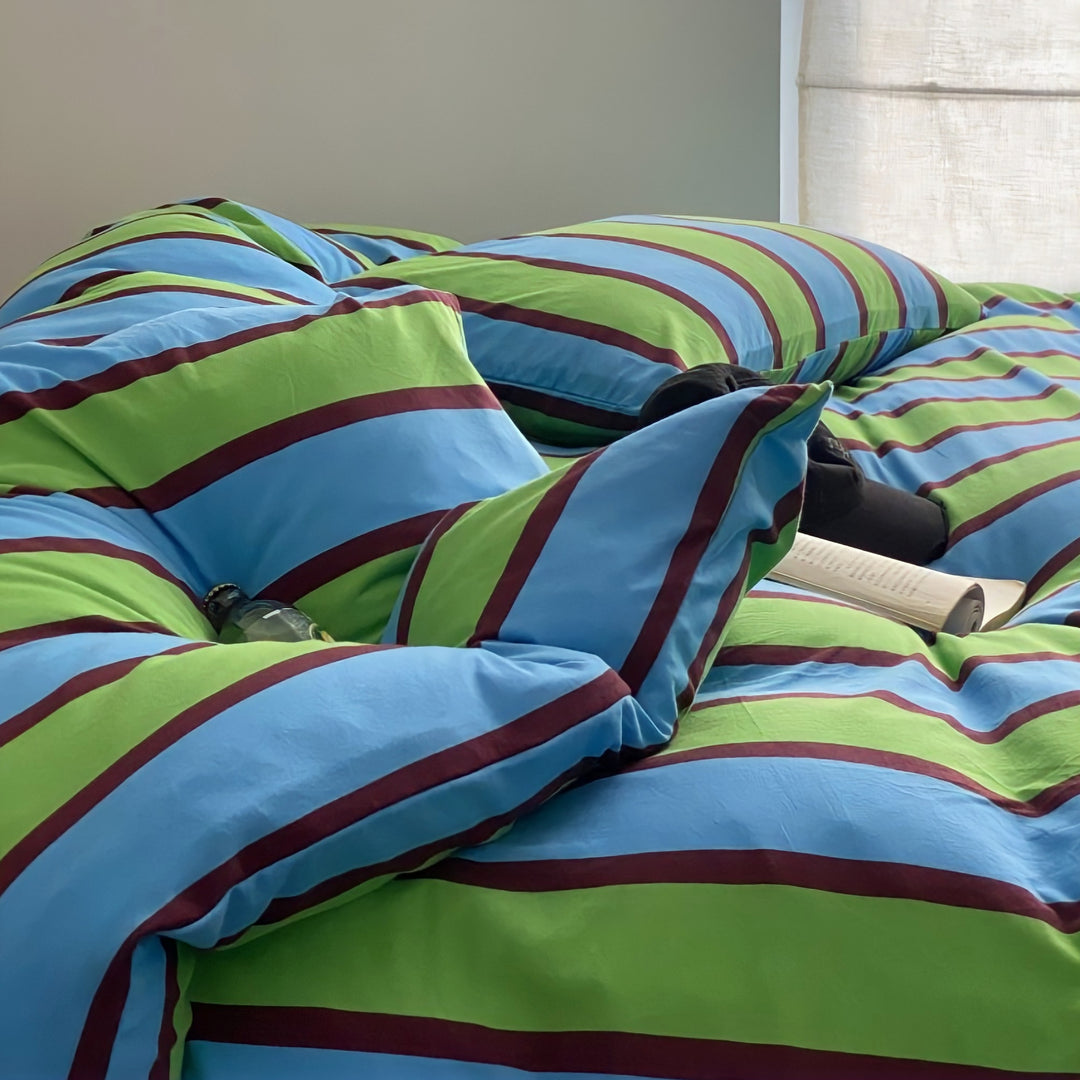 Vivid Multi-Border Bedding Set (Green)
