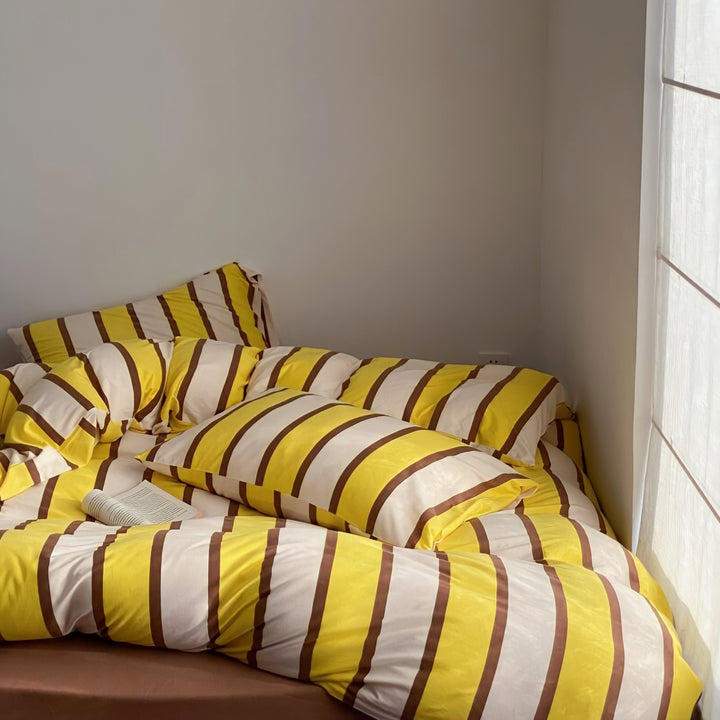 Vivid Multi-Border Bedding Set, Yellow