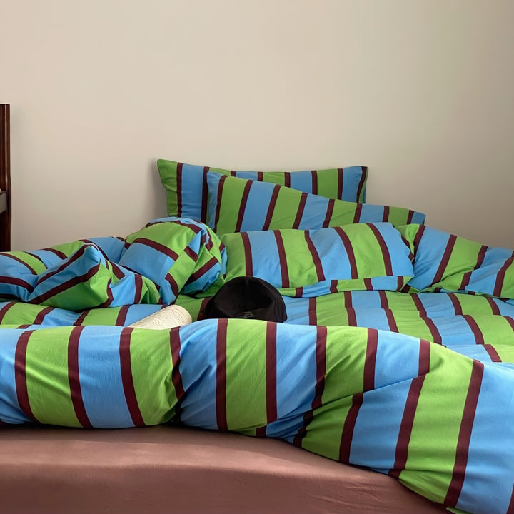 Vivid Multi-Border Bedding Set (Green)