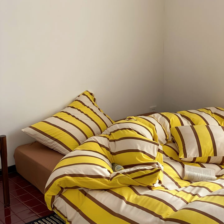 Vivid Multi-Border Bedding Set, Yellow