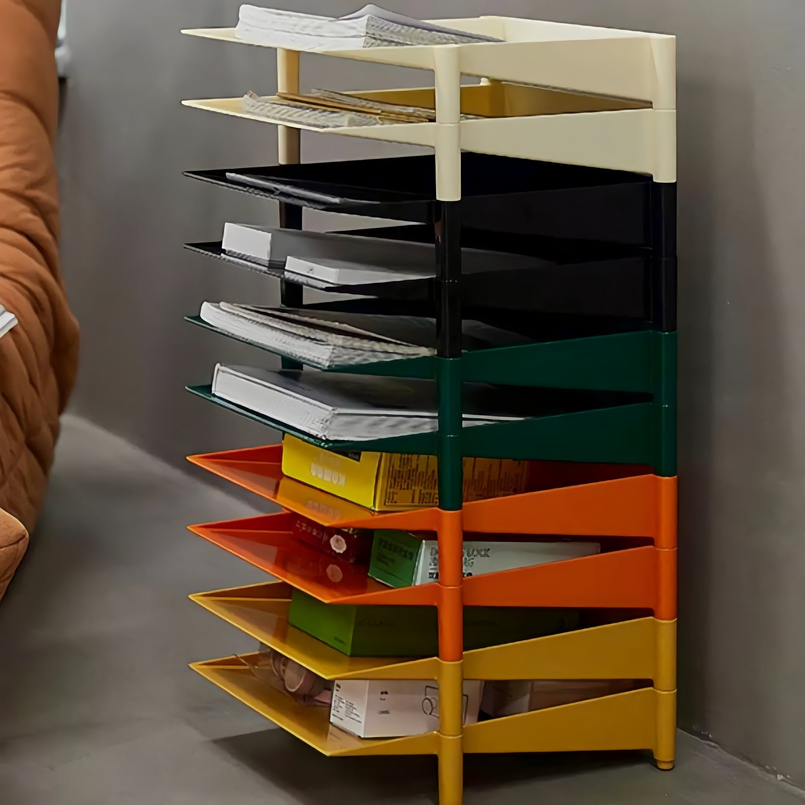Color Block Multi File Rack