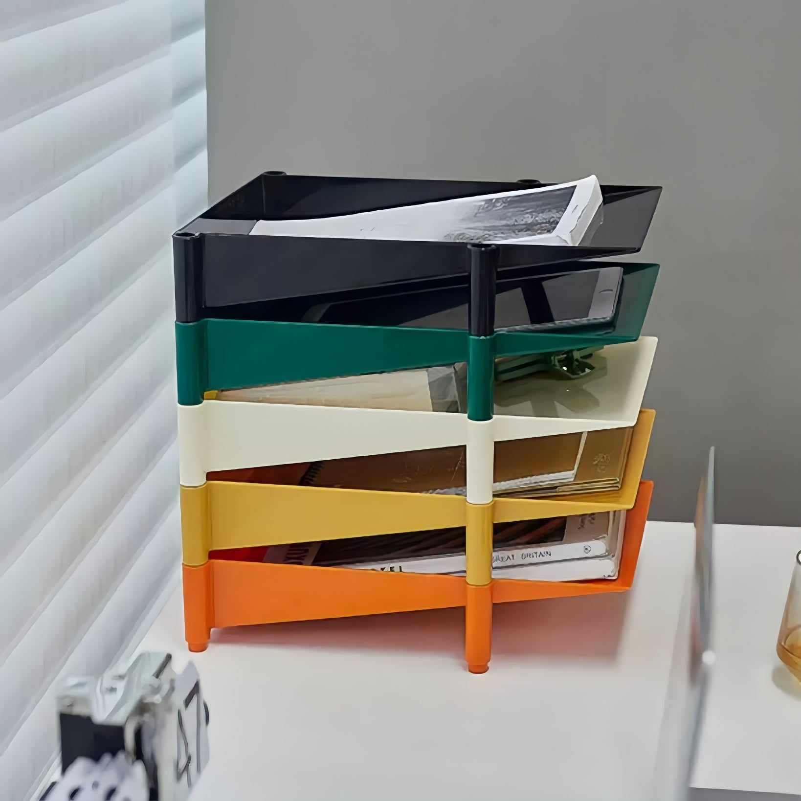 Color Block Multi File Rack