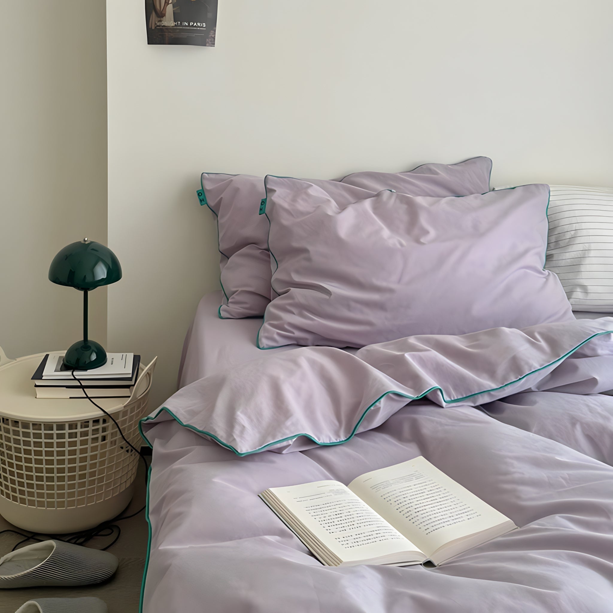 ウォッシュドコットンパイピング寝具セット 