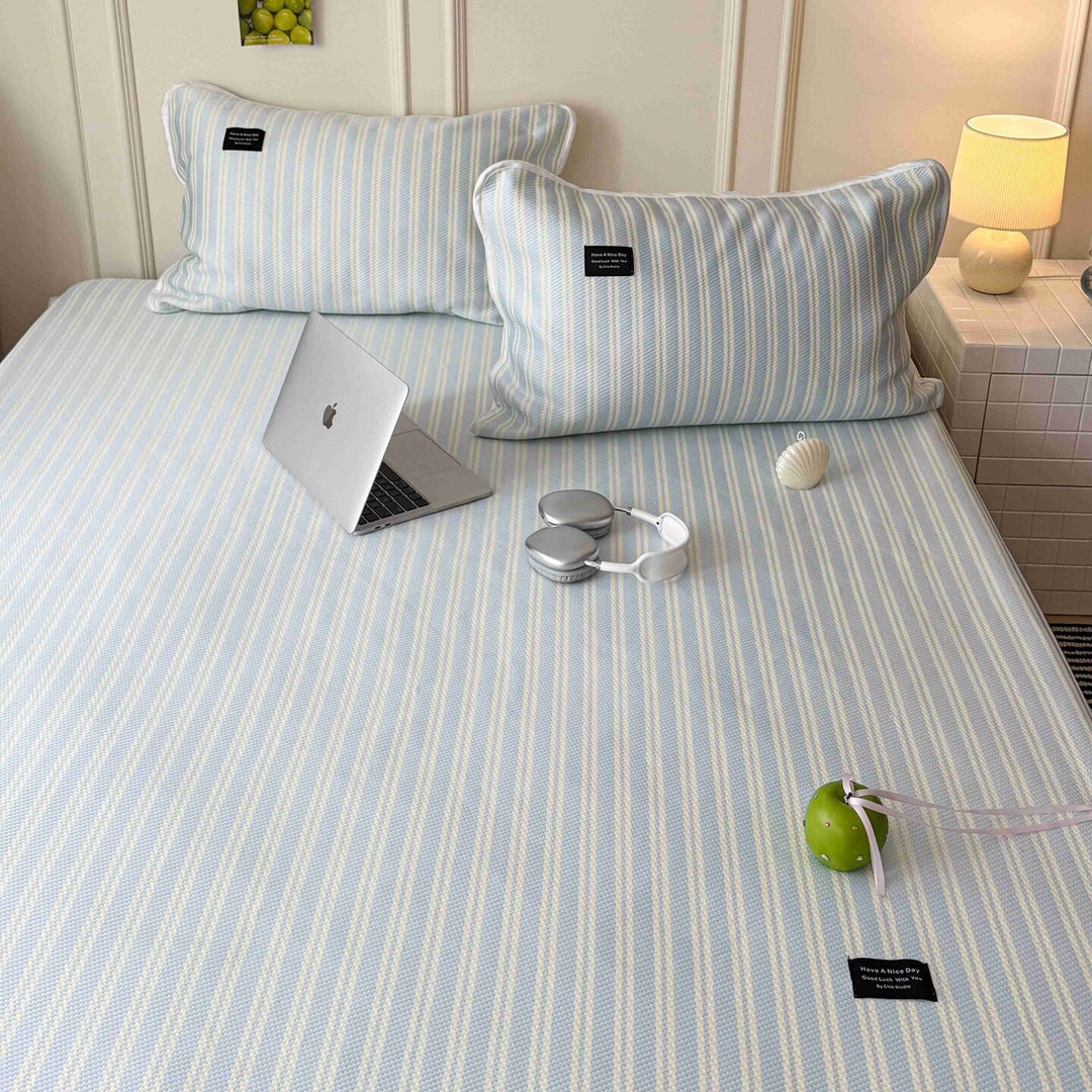 Modern Stripe Cool Pad Light Blue