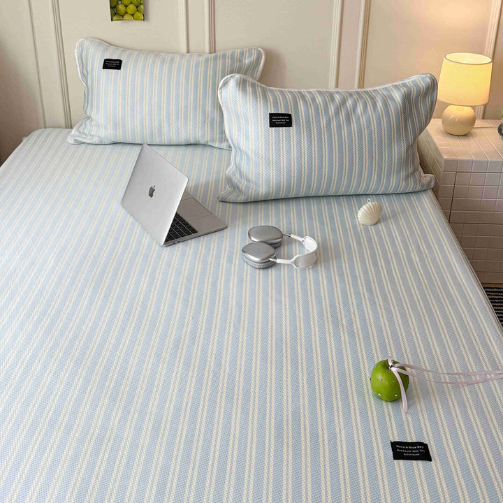 Modern Stripe Cool Pad Light Blue