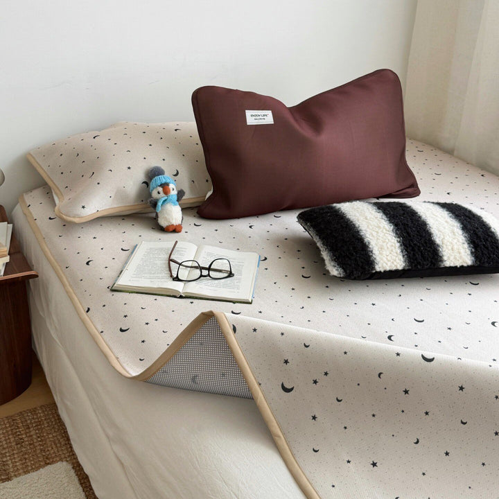 Ice Silk Star & Moon Mat Set Sand