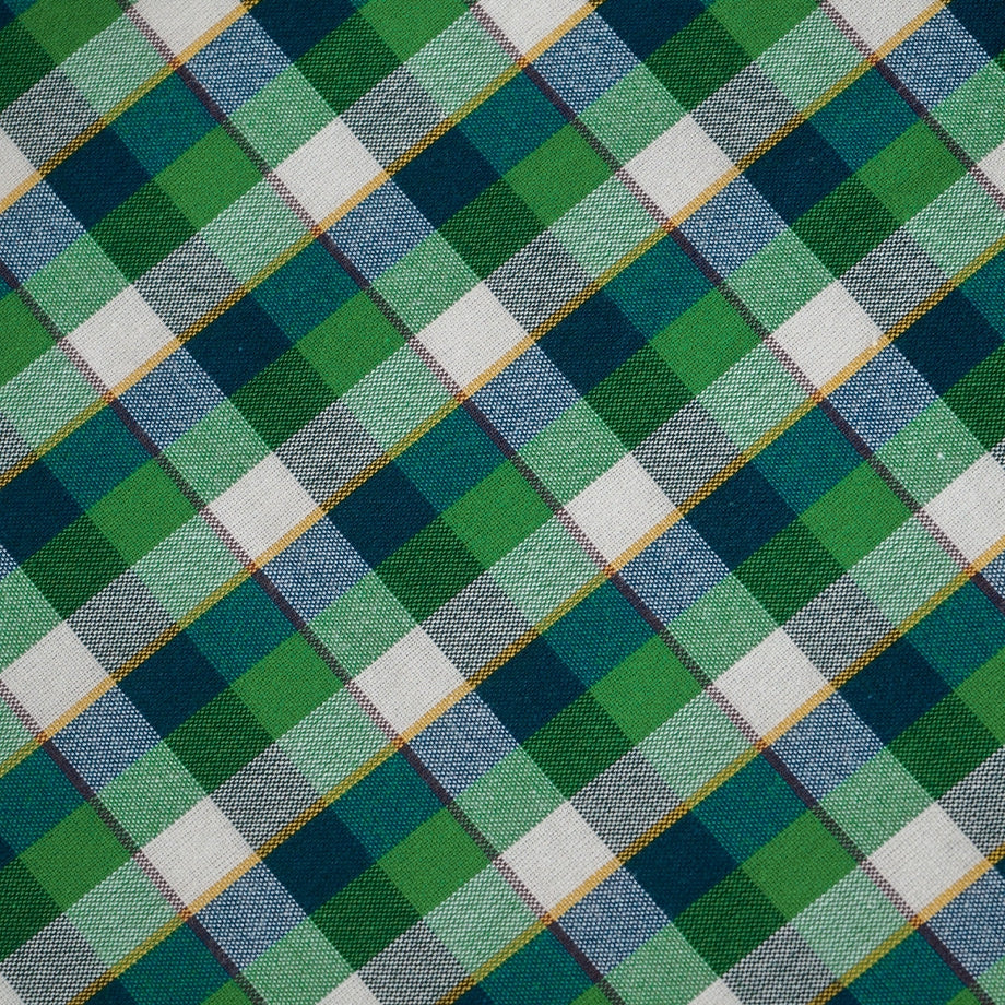 Pure Cotton Checkered Fitted Sheet - Green