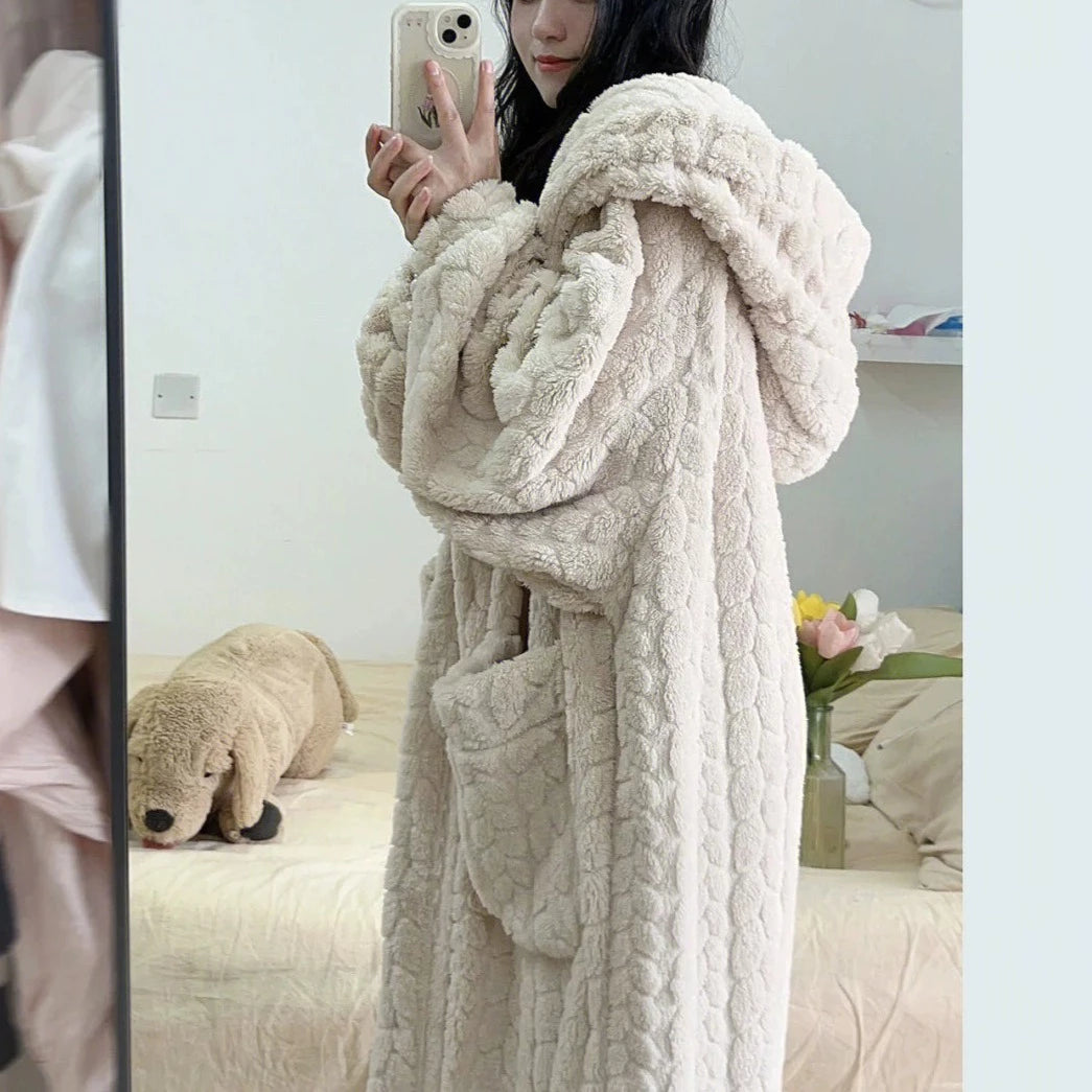 フード付き あったかフリース ローブ 着る毛布 kocol