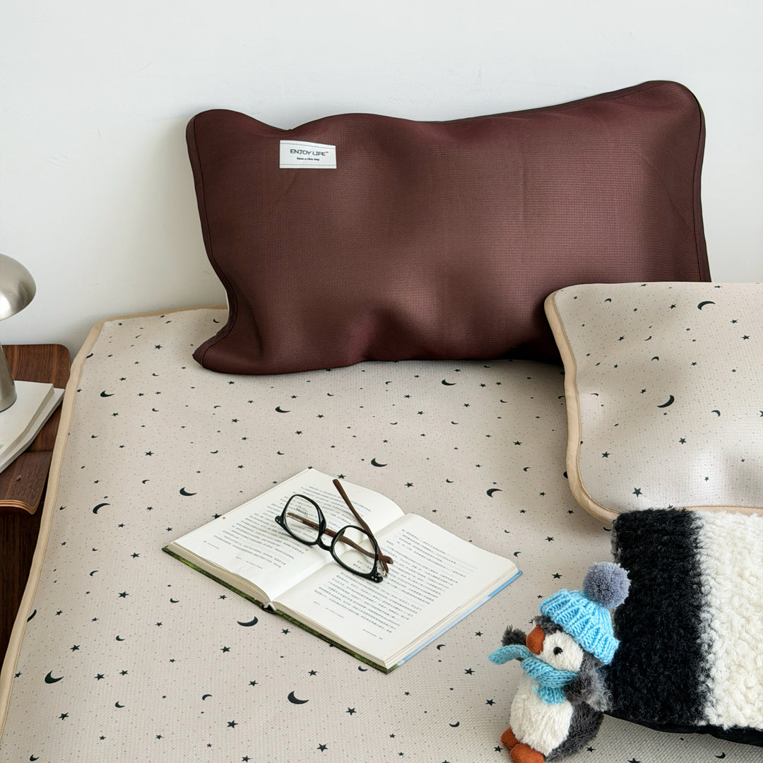 Ice Silk Star & Moon Mat Set Sand