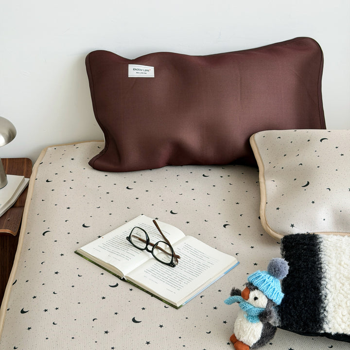 Ice Silk Star & Moon Mat Set Sand