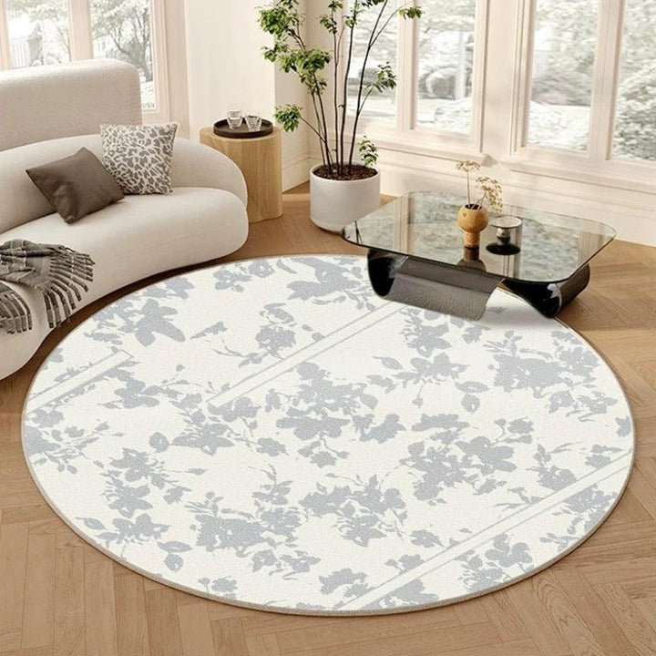 クリーム色ラウンドラグマット カーペット フロアマット / Cream round rug carpet floor mat - kocol